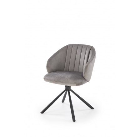Jedálenská otočná stolička K533, sivá/čierna