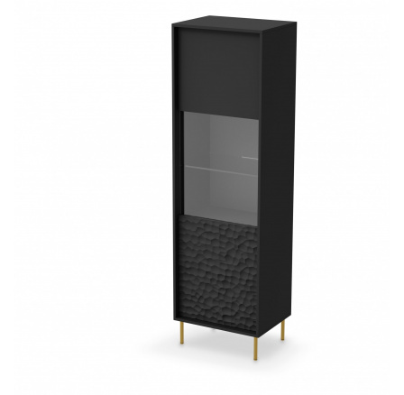 Vitrína BULLET W-1, čierna/zlatá Vitrína BULLET W-1, čierna/zlatá