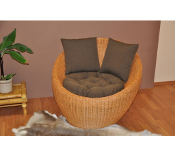 Ratanové kreslo Gentong medové s vankúšom