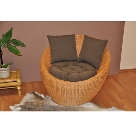 Ratanové kreslo Gentong medové s vankúšom