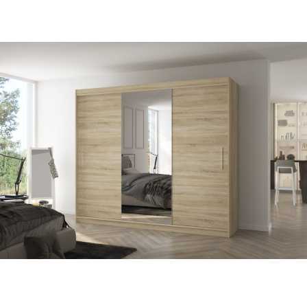 Posuvná skriňa so zrkadlom DENIS 250 Sonoma+Sonoma