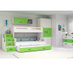 Detská poschodová posteľ MAX 3 Zelená, 3 miestna 120 X 200