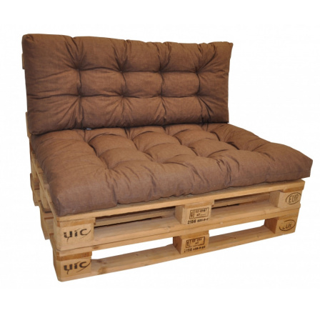 Podušky na paletový nábytok s opierkou - látka hnedý melír