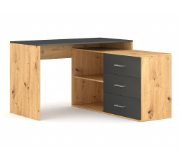 Písací stôl B-013, dub artisan/antracit