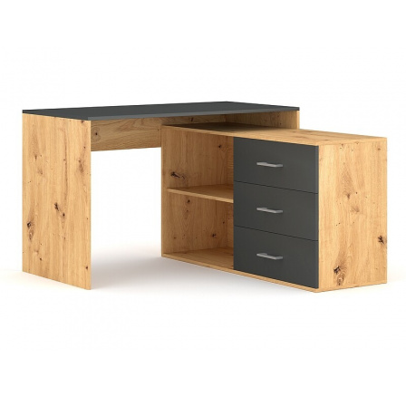 Písací stôl B-013, dub artisan/antracit