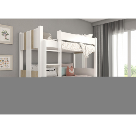 Manželská posteľ s matracom ARTA 200x90 White+Sonoma