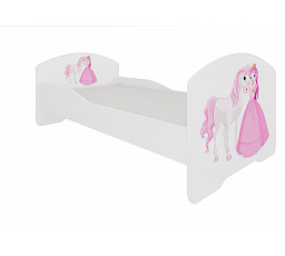 Posteľ s matracom PEPE PRINCESS AND HORSE 140x70 Biela