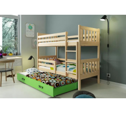 CARINO 3 OSOBY RÁM BOROVICA ZÁSUVKA ZELENÁ 80 X 190 KPL