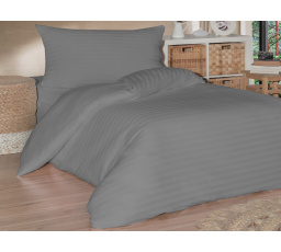 Povlak saténový prúžok 45x60cm sivý