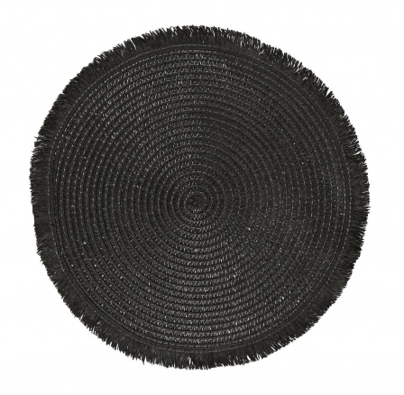 Čierna podložka pod tanier 38 cm boho