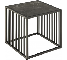 Stolik kawowy Strington 40x40cm marmur  czarny