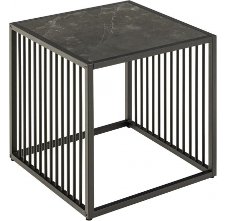 Konferenčný stolík Strington 40x40cm mramor čierny