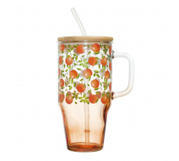 Hrnček s viečkom a slamkou Soleo 650ml     pomaranče