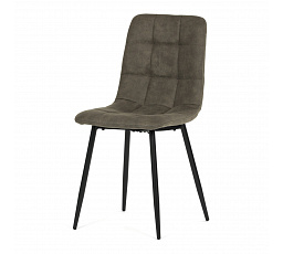 Stolička jedálenská, zelená látka cowboy, nohy čierny kov