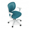 Dětská židle, výškově nastavitelná, modrá síťovina, KA-K1062 BLUE