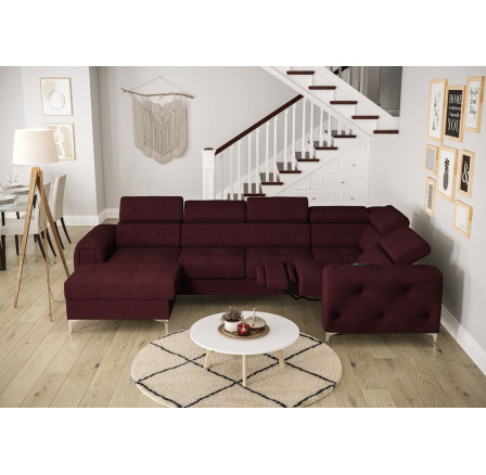 Rohová sedacia súprava ORION MAX III, relax s funkciou spania 165x320x190 cm - Odtiene bordovej, pravá Rohová sedacia súprava ORION MAX III, relax s funkciou spania 165x320x190 cm - Odtiene bordovej, pravá