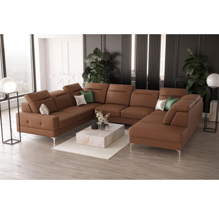 Rohová sedacia súprava MALIBU MAX I 260x350x220 cm prírodná koža - prírodná koža - voliteľná farba, Ľavá strana Rohová sedacia súprava MALIBU MAX I 260x350x220 cm prírodná koža - prírodná koža - voliteľná farba, Ľavá strana