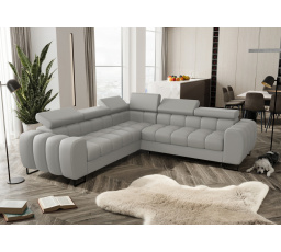 Rohová sedacia súprava ASPEN MAX 260x260 cm prírodná koža sivá - rýchle dodanie