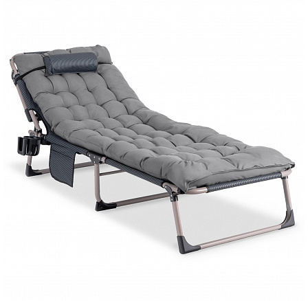 Záhradné Ležadlo Poľná Posteľ SATURN Sivé