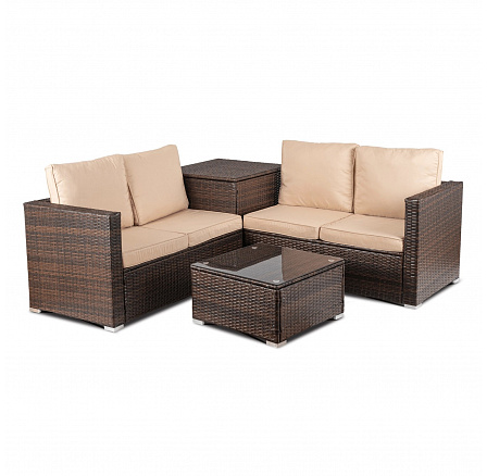 Súprava Záhradného Nábytku NEGRO Hnedá/Béžová