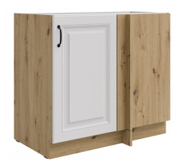 Dolní rohová skříňka STELLO - 105 ND 1F BB, Dub Artisan/Bílý mat