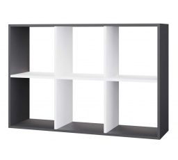 Regál Manja 2x3, antracit/biela