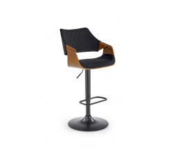 Barová stolička H124, čierna/orech