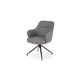 Jedálenská otočná stolička K527, sivá/svetlosivá/čierna