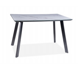 Jedálenský stôl SAMUEL, efekt bieleho mramoru/čierny mat