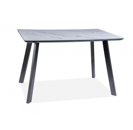 Jedálenský stôl SAMUEL, efekt bieleho mramoru/čierny mat