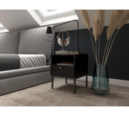 Nočný Stolík LANZZI 40, Čierny Mat