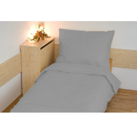 Obliečky bavlna UNI 140x200, 70x90cm svetlosivá zipsový uzáver