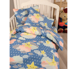 Bavlnená obliečka na vankúš 40x40 cm s detským motívom obloha modrá