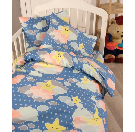 Bavlnená obliečka na vankúš 40x40 cm s detským motívom obloha modrá