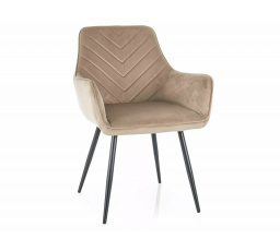 Jedálenská stolička FIG VELVET, Béžová Bluvel 28/Čierna