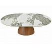STÔL MAROCCO KERAMICKÝ BIELY PANDORO / ORECH 160(200)X90