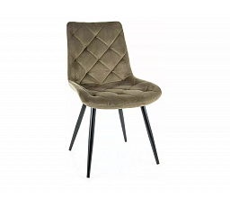 Jedálenská stolička RALPH VELVET, olivový Bluvel 77/čierny mat