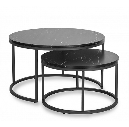 Sada stolíkov MAURO MAX Čierny Mramor