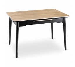 Stôl SAMER Rozkladací Keramický 120-160 cm Dub/Čierny