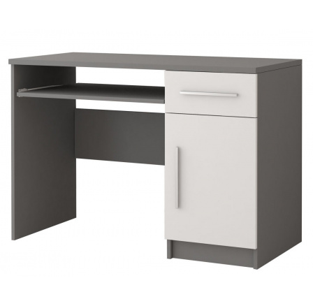 Písací stôl OMEGA II - 08, Sivá/Biela