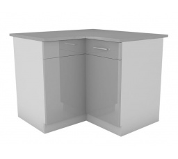 Kuchynská dolná rohová skrinka Femme ND, sivý lesk