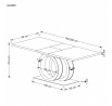 Jedálenský stôl GALARDO, biela/zlatá