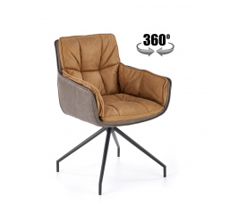 Jedálenská otočná stolička K523, Hnedá/Tmavo hnedá/Čierna