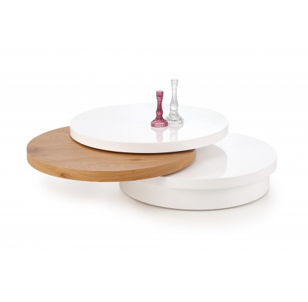 Konferenčný stôl MICHELLE, biely/zlatý dub