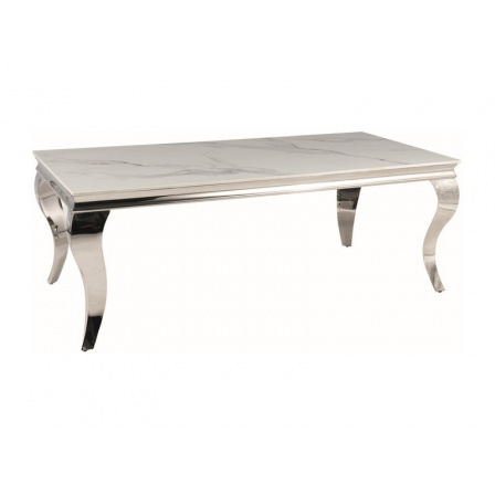 Konferenčný stôl PRINCE A CERAMIC, biela Calacatta/chróm