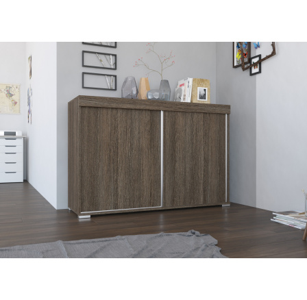 ARTES Tmavá jaseňová komoda s posuvnými dverami ARTES Tmavá jaseňová komoda s posuvnými dverami