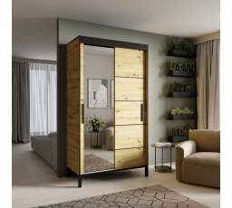 Posuvná skriňa BELL-M 120 Artisan+Čierna