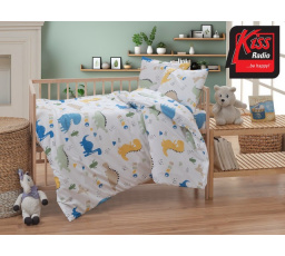 Krepové detské obliečky 140x200, 70x90cm Dino