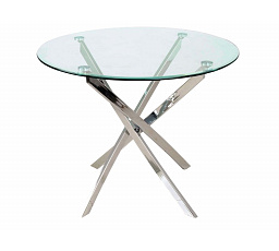 Jedálenský stôl AGIS, transparentný/chróm