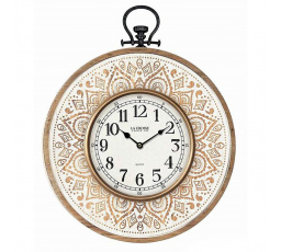 Hodiny nástěnné - pr. 40 cm, MDF, motiv mandaly po obvodu